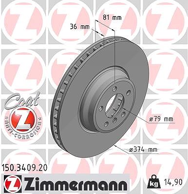 Zimmermann Bremsscheibe [Hersteller-Nr. 150.3409.20] für BMW