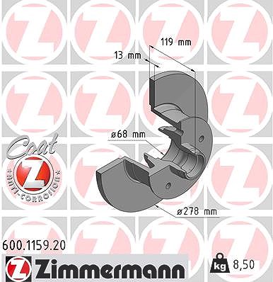 Zimmermann Bremsscheibe [Hersteller-Nr. 600.1159.20] für VW
