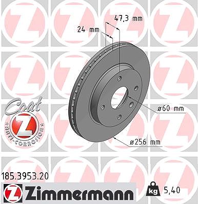 Zimmermann Bremsscheibe [Hersteller-Nr. 185.3953.20] für Chevrolet, Daewoo