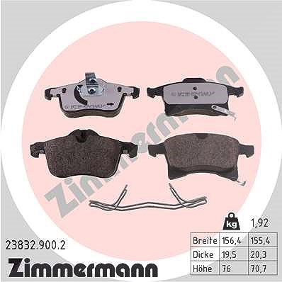 Zimmermann Bremsbelagsatz, Scheibenbremse [Hersteller-Nr. 23832.900.2] für Chevrolet, Opel, Vauxhall