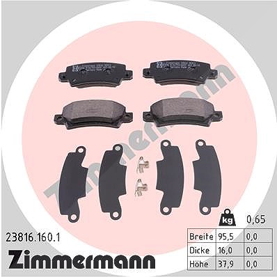 Zimmermann Bremsbelagsatz, Scheibenbremse [Hersteller-Nr. 23816.160.1] für Toyota