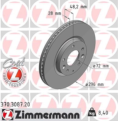 Zimmermann Bremsscheibe [Hersteller-Nr. 370.3087.20] für Mazda