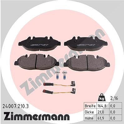 Zimmermann Bremsbelagsatz, Scheibenbremse [Hersteller-Nr. 24007.210.3] für Mercedes-Benz