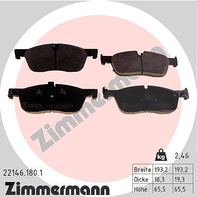 Zimmermann Bremsbelagsatz, Scheibenbremse [Hersteller-Nr. 22146.180.1] für Land Rover, Jaguar