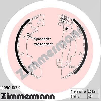 Zimmermann Bremsbackensatz [Hersteller-Nr. 10990.103.9] für BMW, Suzuki