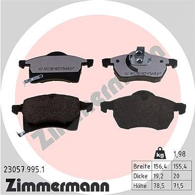 Zimmermann Bremsbelagsatz, Scheibenbremse [Hersteller-Nr. 23057.995.1] für Vauxhall, Opel