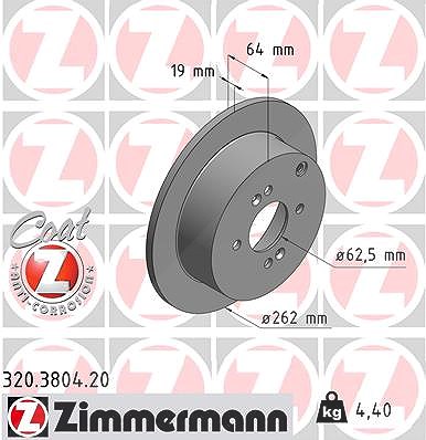 Zimmermann Bremsscheibe [Hersteller-Nr. 320.3804.20] für Kia, Hyundai