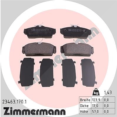 Zimmermann Bremsbelagsatz, Scheibenbremse [Hersteller-Nr. 23463.170.1] für Nissan