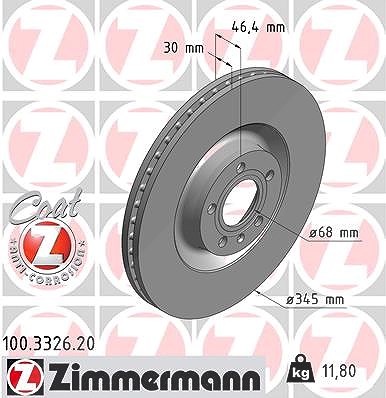 Zimmermann Bremsscheibe [Hersteller-Nr. 100.3326.20] für Audi