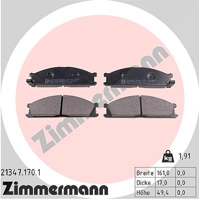 Zimmermann Bremsbelagsatz, Scheibenbremse [Hersteller-Nr. 21347.170.1] für Subaru, Nissan
