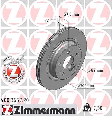 Zimmermann Bremsscheibe [Hersteller-Nr. 400.3657.20] für Mercedes-Benz