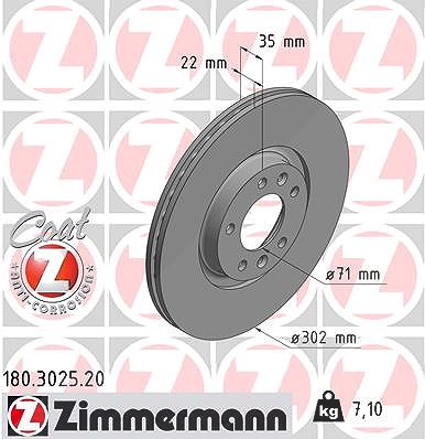 Zimmermann Bremsscheibe [Hersteller-Nr. 180.3025.20] für Citroën