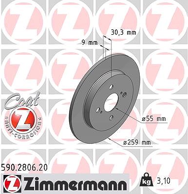 Zimmermann Bremsscheibe [Hersteller-Nr. 590.2806.20] für Toyota, Aston Martin