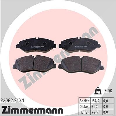 Zimmermann Bremsbeläge vorne (Satz) [Hersteller-Nr. 22062.210.1] für Mercedes-Benz