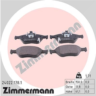 Zimmermann Bremsbelagsatz, Scheibenbremse [Hersteller-Nr. 24022.178.1] für Toyota