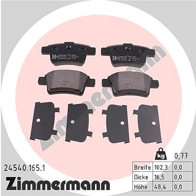 Zimmermann Bremsbelagsatz, Scheibenbremse [Hersteller-Nr. 24540.165.1] für Citroën