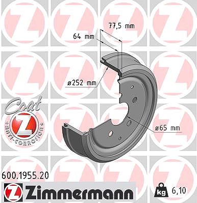 Zimmermann Bremstrommel [Hersteller-Nr. 600.1955.20] für VW