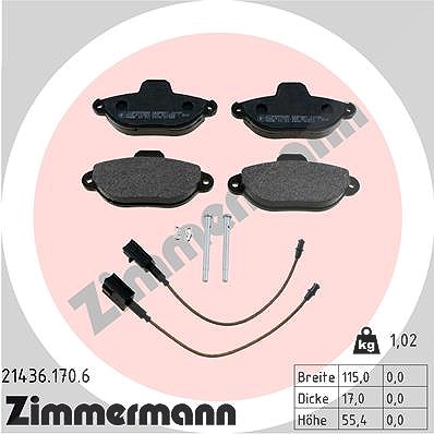 Zimmermann Bremsbelagsatz, Scheibenbremse [Hersteller-Nr. 21436.170.6] für Fiat