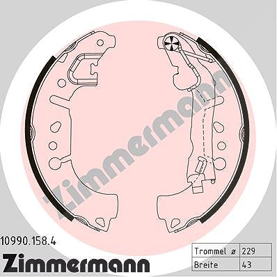 Zimmermann Bremsbackensatz [Hersteller-Nr. 10990.158.4] für Fiat