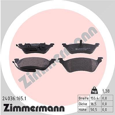Zimmermann Bremsbelagsatz, Scheibenbremse [Hersteller-Nr. 24036.165.1] für Chrysler, Dodge
