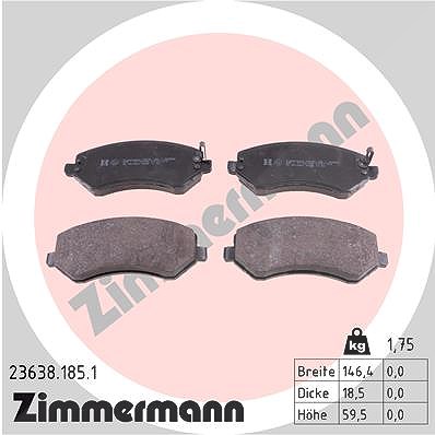 Zimmermann Bremsbelagsatz, Scheibenbremse [Hersteller-Nr. 23638.185.1] für Chrysler, Jeep