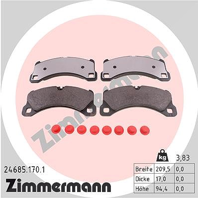 Zimmermann Bremsbelagsatz, Scheibenbremse [Hersteller-Nr. 24685.170.1] für Porsche