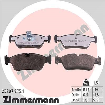 Zimmermann Bremsbelagsatz, Scheibenbremse [Hersteller-Nr. 23287.975.1] für BMW