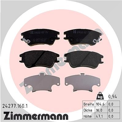 Zimmermann Bremsbelagsatz, Scheibenbremse [Hersteller-Nr. 24277.160.1] für Isuzu, Hyundai