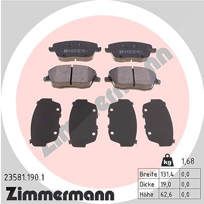 Zimmermann Bremsbelagsatz, Scheibenbremse [Hersteller-Nr. 23581.190.1] für Skoda, VW, Seat