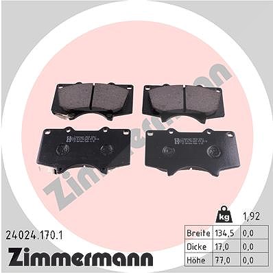 Zimmermann Bremsbelagsatz, Scheibenbremse [Hersteller-Nr. 24024.170.1] für Toyota, Mitsubishi, Lexus