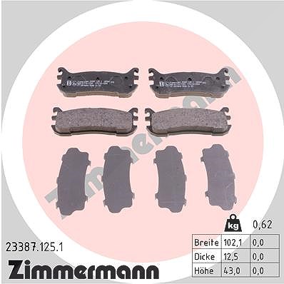 Zimmermann Bremsbelagsatz, Scheibenbremse [Hersteller-Nr. 23387.125.1] für Mazda
