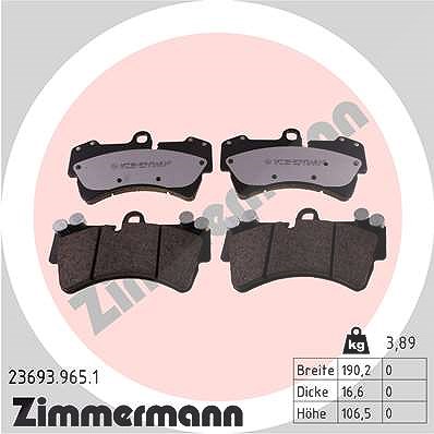 Zimmermann Bremsbelagsatz, Scheibenbremse [Hersteller-Nr. 23693.965.1] für Audi, Porsche, VW