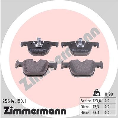 Zimmermann Bremsbelagsatz, Scheibenbremse [Hersteller-Nr. 25514.180.1] für BMW