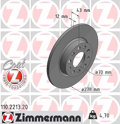 Zimmermann Bremsscheibe [Hersteller-Nr. 110.2213.20] für Alfa Romeo, Jeep, Fiat