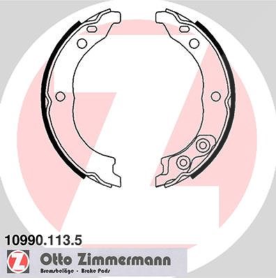 Zimmermann Bremsbackensatz, Feststellbremse [Hersteller-Nr. 10990.113.5] für Citroën, Peugeot, Fiat