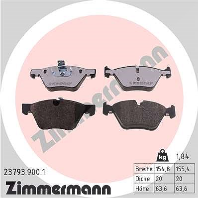 Zimmermann Bremsbelagsatz, Scheibenbremse [Hersteller-Nr. 23793.900.1] für BMW