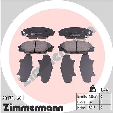 Zimmermann Bremsbelagsatz, Scheibenbremse [Hersteller-Nr. 23178.160.1] für Honda