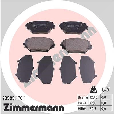 Zimmermann Bremsbelagsatz, Scheibenbremse [Hersteller-Nr. 23585.170.1] für Toyota