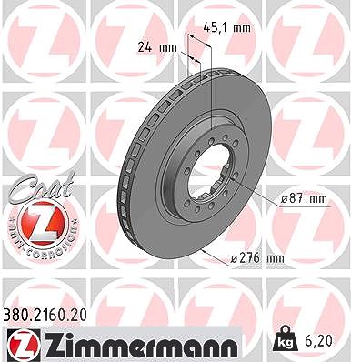 Zimmermann Bremsscheibe [Hersteller-Nr. 380.2160.20] für Mitsubishi