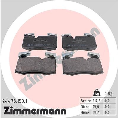 Zimmermann Bremsbelagsatz, Scheibenbremse [Hersteller-Nr. 24478.150.1] für Mini