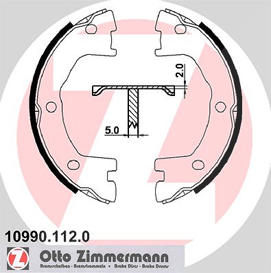 Zimmermann Bremsbackensatz, Feststellbremse [Hersteller-Nr. 10990.112.0] für Iveco, Renault Trucks