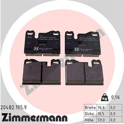 Zimmermann Bremsbelagsatz, Scheibenbremse [Hersteller-Nr. 20482.185.9] für Porsche