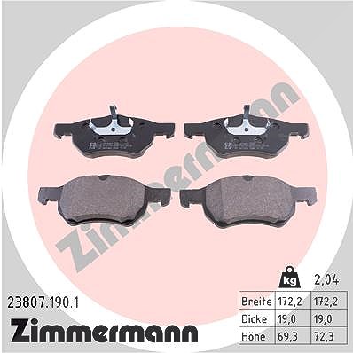 Zimmermann Bremsbelagsatz, Scheibenbremse [Hersteller-Nr. 23807.190.1] für Chrysler