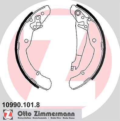 Zimmermann Bremsbackensatz [Hersteller-Nr. 10990.101.8] für Streetscooter, VW, Skoda, Seat
