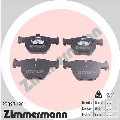 Zimmermann Bremsbelagsatz, Scheibenbremse [Hersteller-Nr. 23397.190.1] für Land Rover