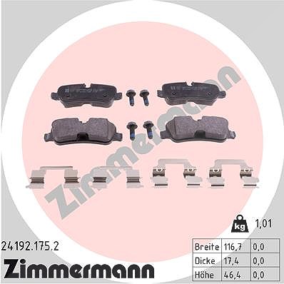Zimmermann Bremsbelagsatz, Scheibenbremse [Hersteller-Nr. 24192.175.2] für Land Rover
