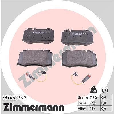 Zimmermann Bremsbelagsatz, Scheibenbremse Vorderachse 23745.175.2 Für Mercedes (Bbdc) - Bild 3