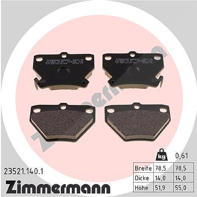 Zimmermann Bremsbelagsatz, Scheibenbremse [Hersteller-Nr. 23521.140.1] für Toyota