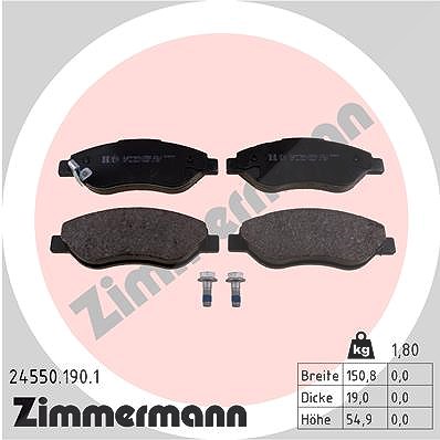 Zimmermann Bremsbelagsatz, Scheibenbremse [Hersteller-Nr. 24550.190.1] für Opel