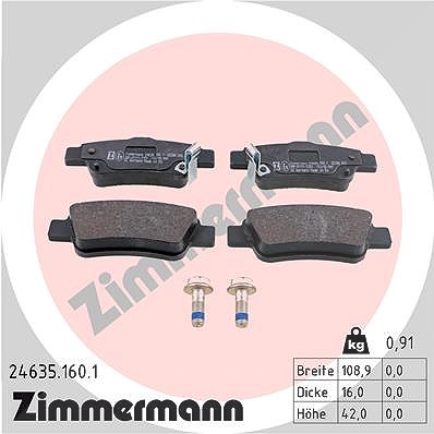 Zimmermann Bremsbelagsatz, Scheibenbremse [Hersteller-Nr. 24635.160.1] für Honda